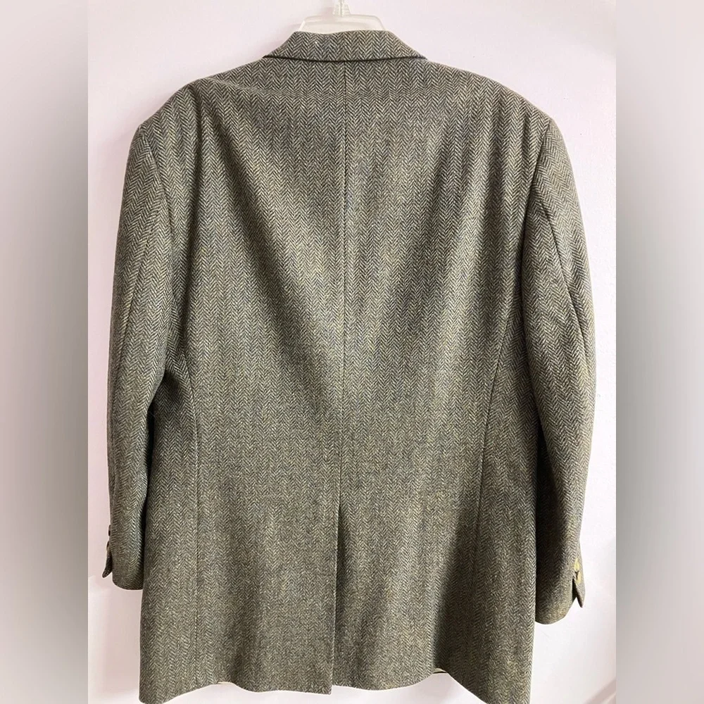 Men’s 100% Wool Blazer, 42L, Herringbone, Sage, by Nautica, Prof/Business